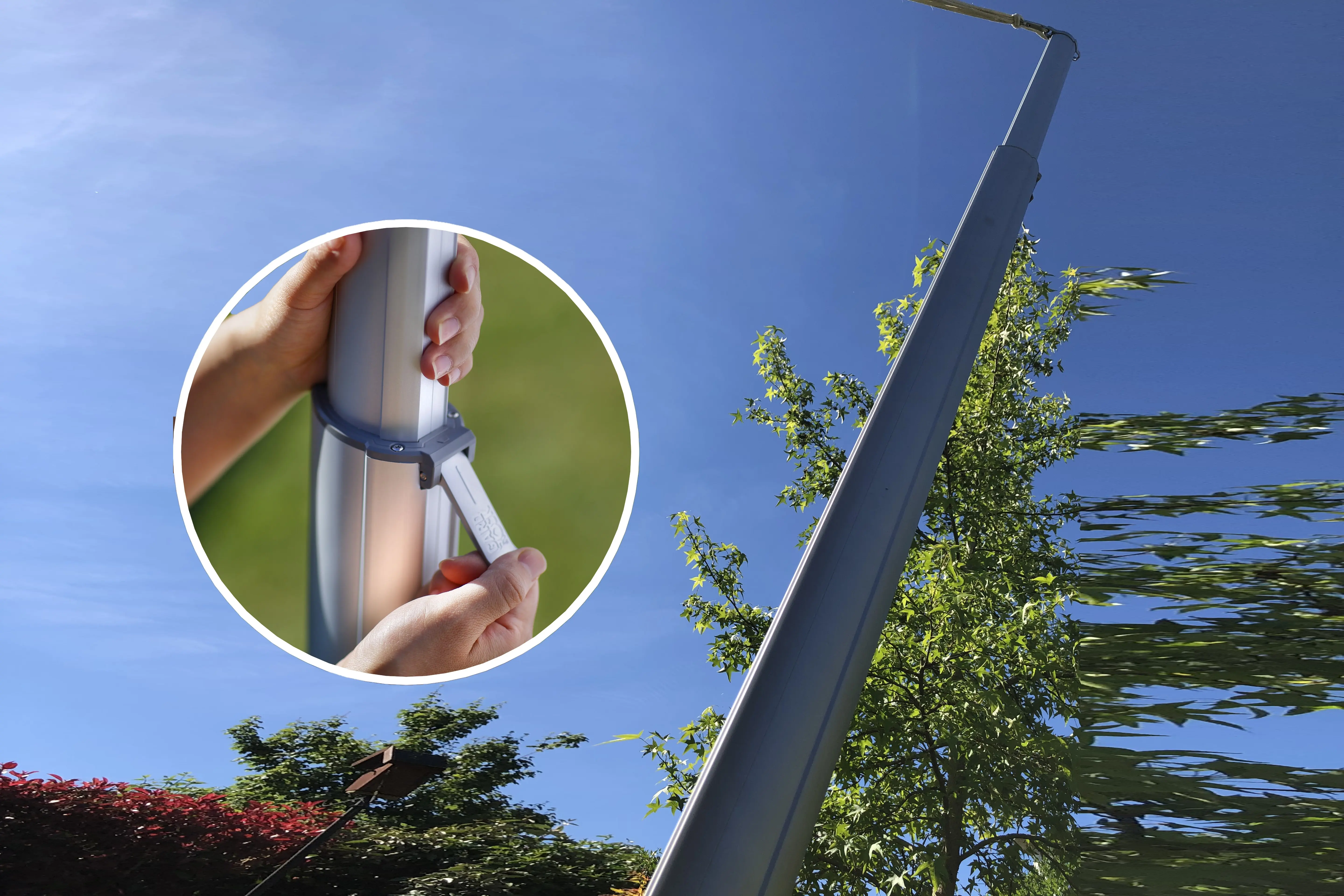 Teleskopischer Mechanismus mit Hebel- und Verriegelungssystem