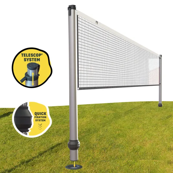 Teleskop-Multisportpfosten aus Aluminium von Gard&Rock, höhenverstellbar für Outdoor-Spiele