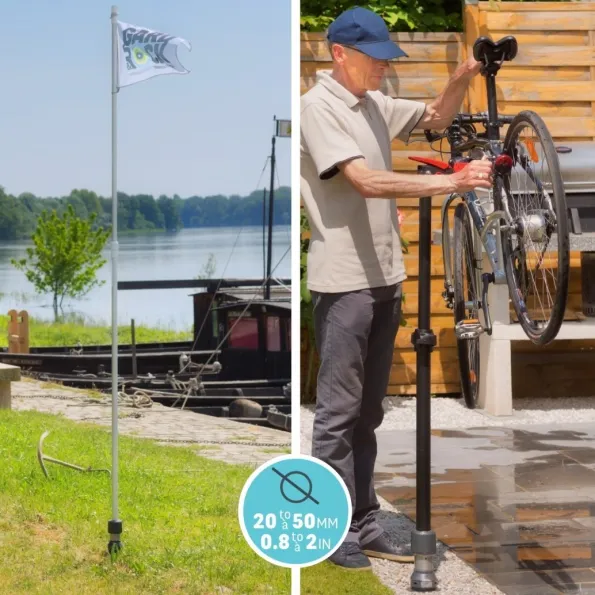Gard&Rock-Bodenanker für Gartendeko-Flagge und Fahrradhalter, robuste Basis für Außenbereich