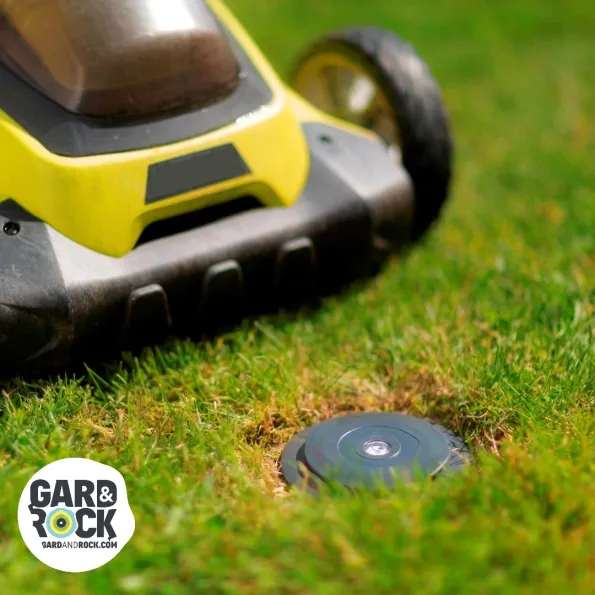 Bodennahe Verankerung, kein Hindernis für Rasenmäher