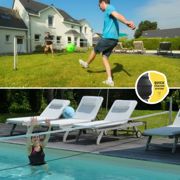 Einfache Nutzung des Gard&Rock-Multisport-Kits: Einschrauben, Tragen, Einrasten, Höhenverstellung