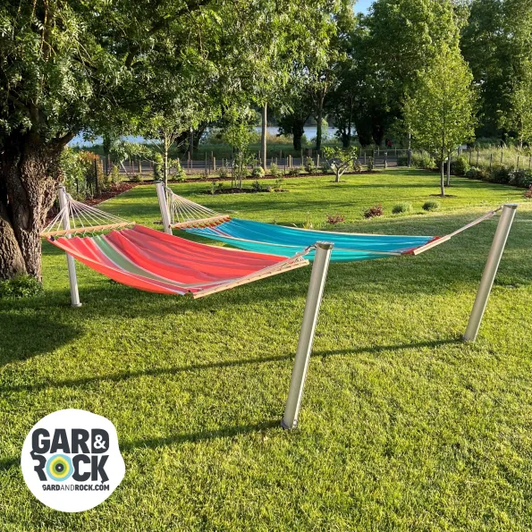 Abnehmbarer Hängemattenpfosten, dezentes und kompaktes System für Gärten ohne Dauerinstallation