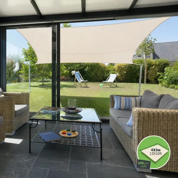 Neigbarer Alupfosten für gespanntes Segel, spendet Schatten auf Terrasse, Pool und im Garten