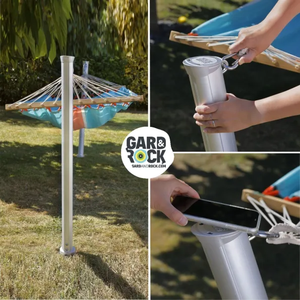 Design-Hängemattenpfosten aus Aluminium, robust und stilvoll für moderne Gärten