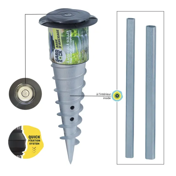 Gard & Rock Ankersockel mit Schraubstange und Wasserwaage